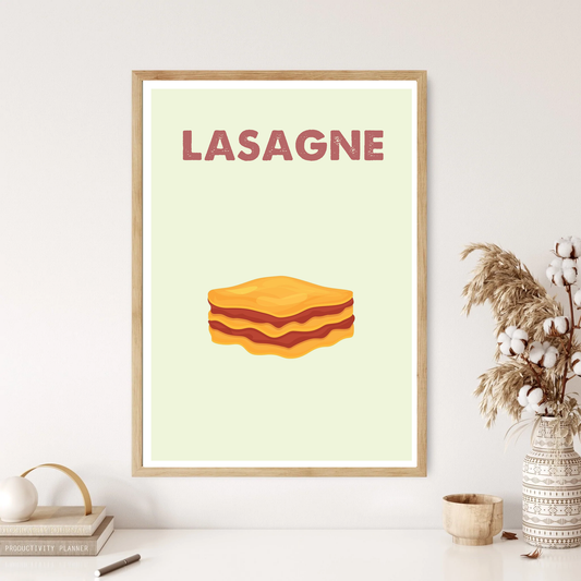 Lasagne Colourful Kitchen Wall Print