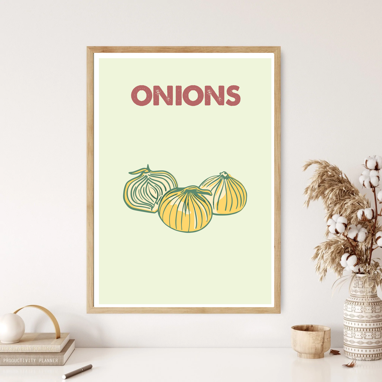 Onions Colourful Kitchen Wall Print