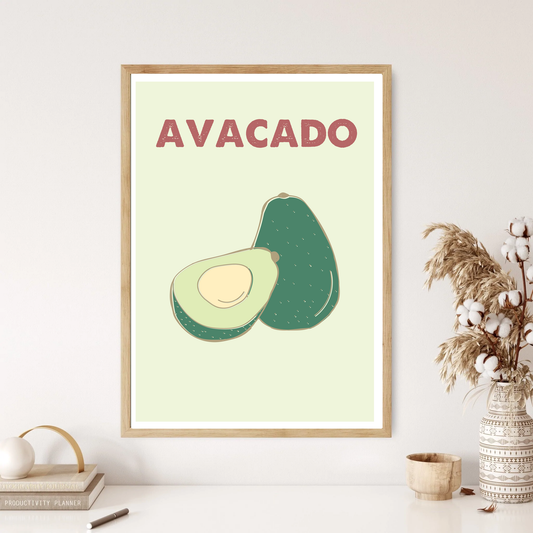 Avacado Colourful Kitchen Wall Print