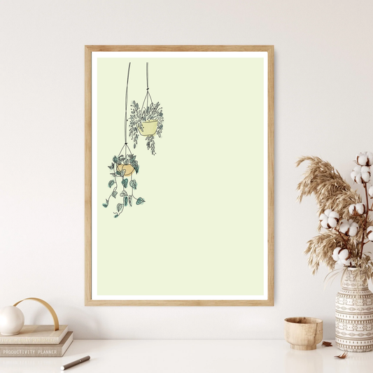 Two Hanging Baskets Plant Print