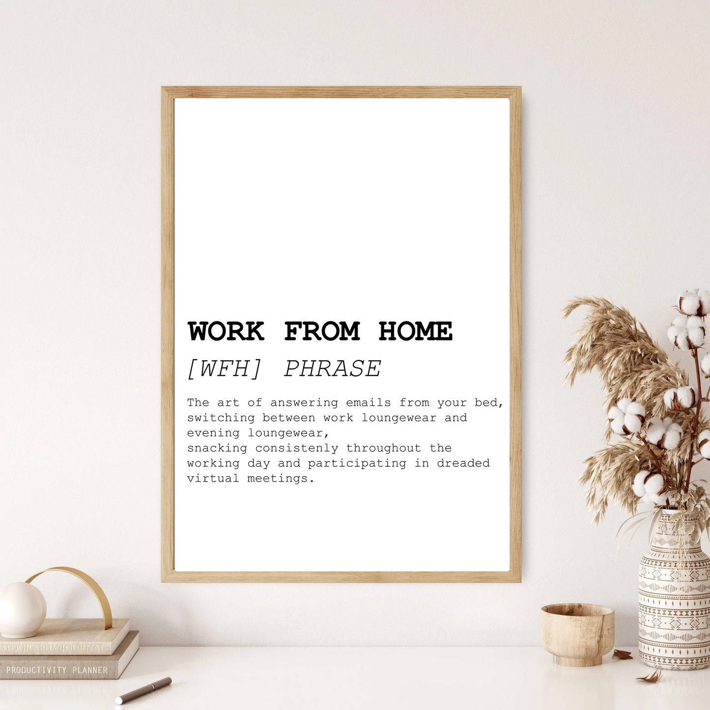 Work From Home Funny Definition Dictionary Print