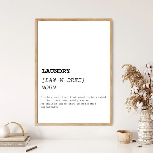 Laundry Funny Definition Dictionary Print