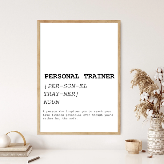 Personal Trainer Funny Definition Dictionary Print