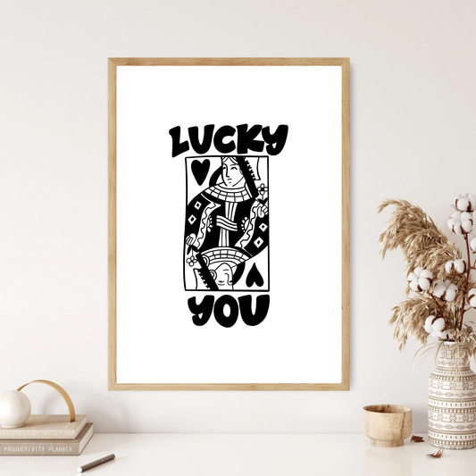 Lucky You Wall Print in Black