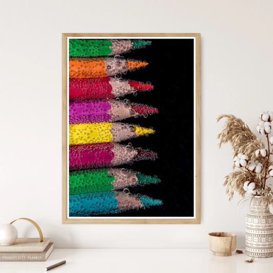 Crayons at Midnight Wall Print