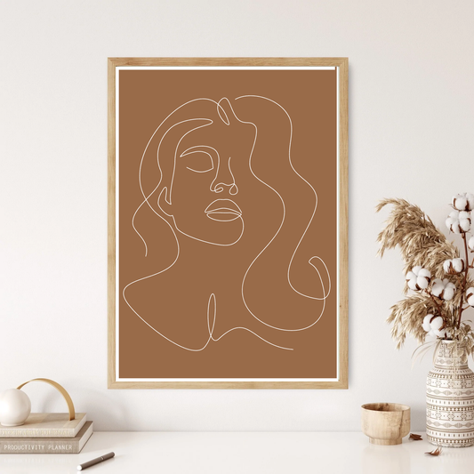 Natural Beauty Outline Line Art Wall Print