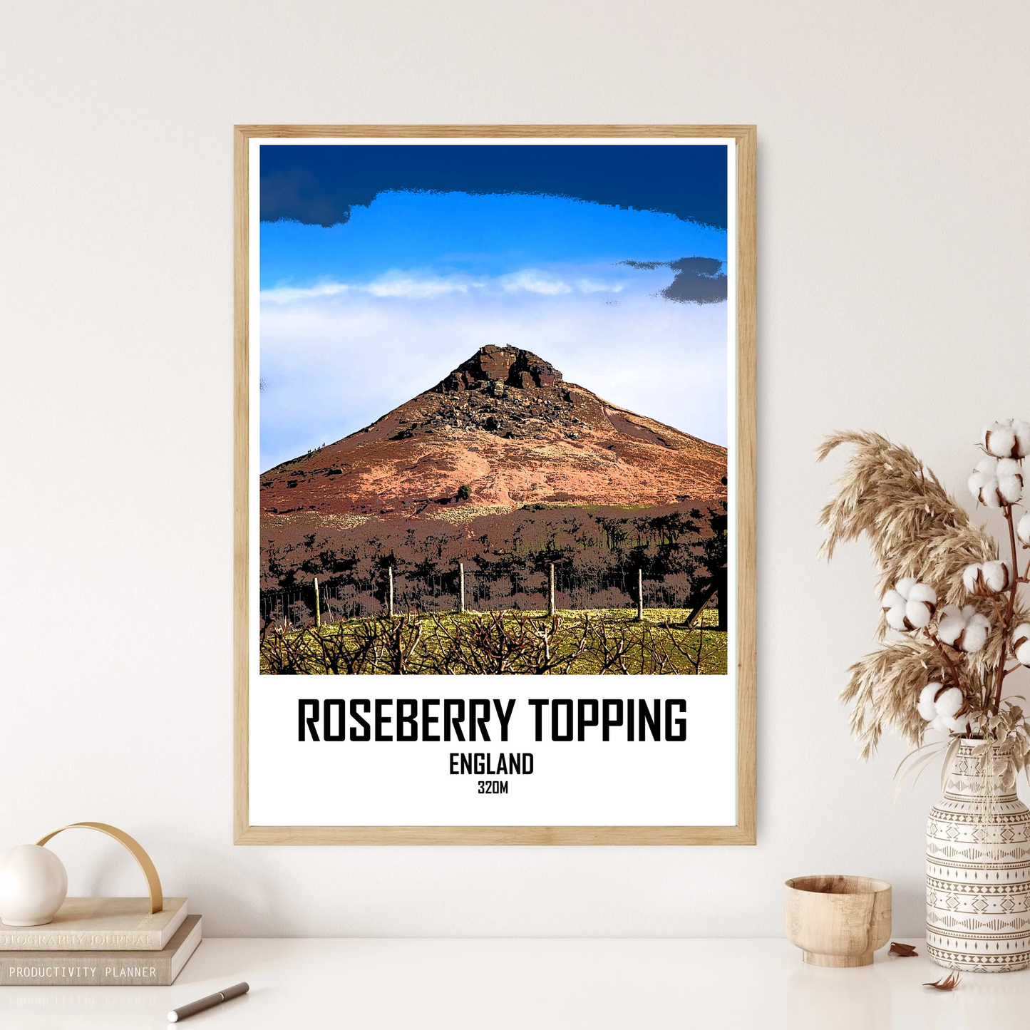 Roseberry Topping Mountain Hill Wall Print