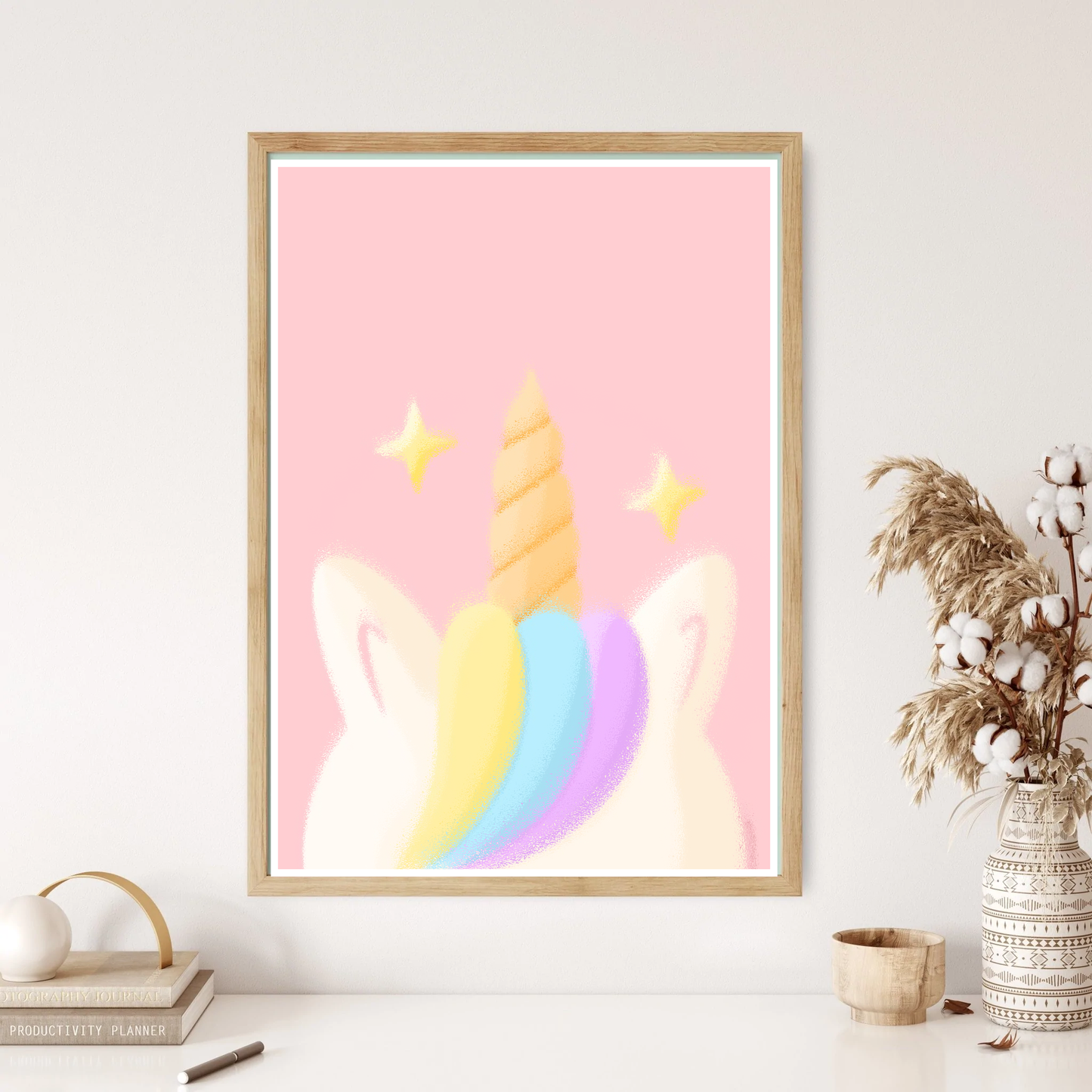 Pink Unicorn Spray Wall Print
