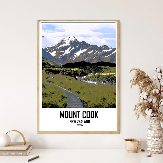 Mount Cook Mountain Hill Wall Print