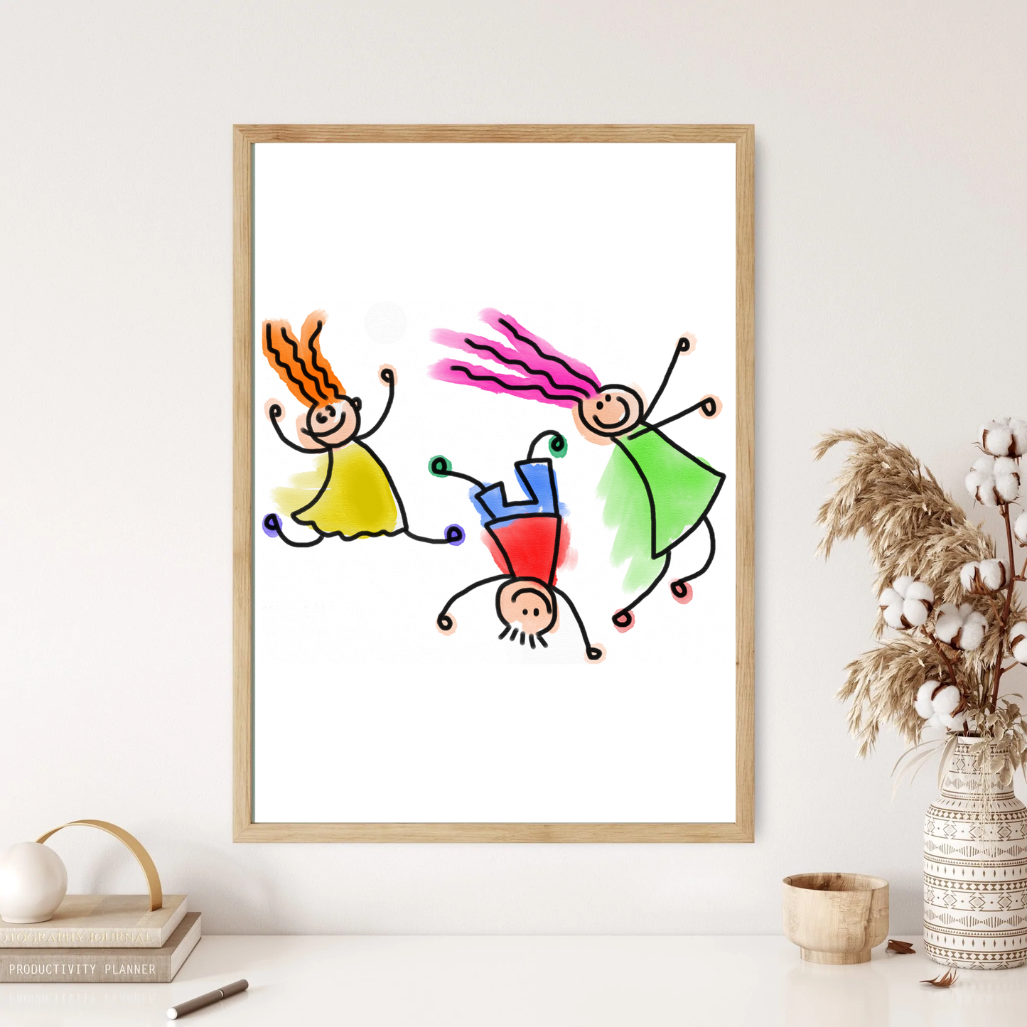 Three Silly Children Wall Print