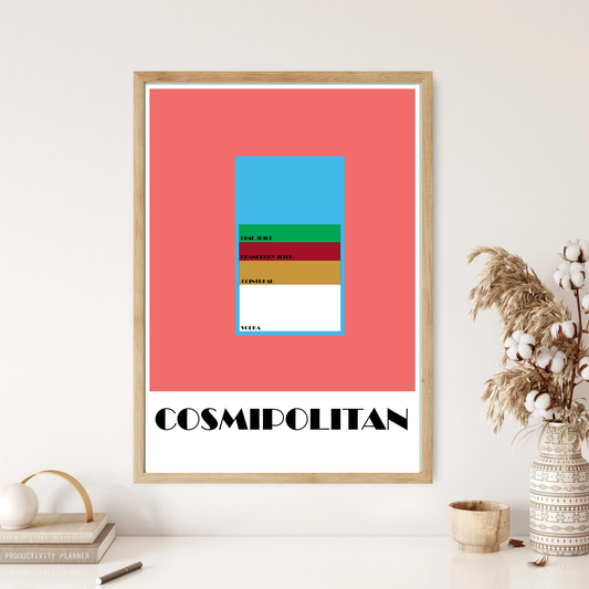 Cosmopolitan Deconstructed Cocktail Minimal Art Wall Print