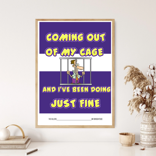 Mr Brightside Song Lyric Wall Print