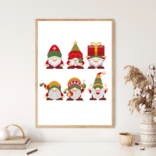 Christmas Gonks Childrens Wall Print