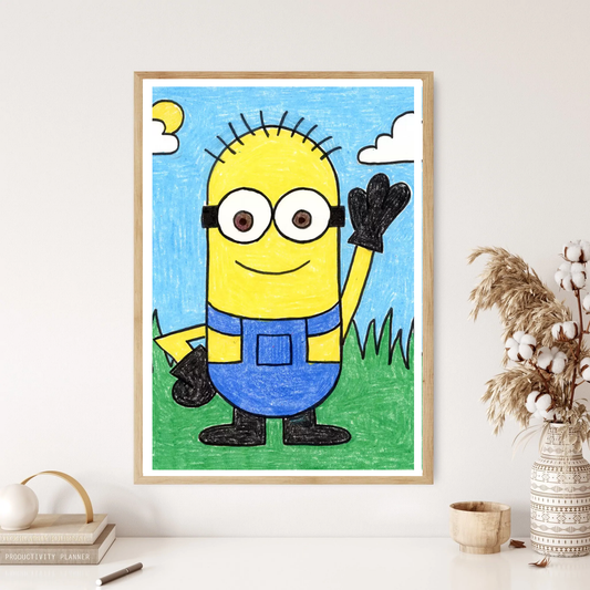 Pencil Style Minnion Children's Wall Print