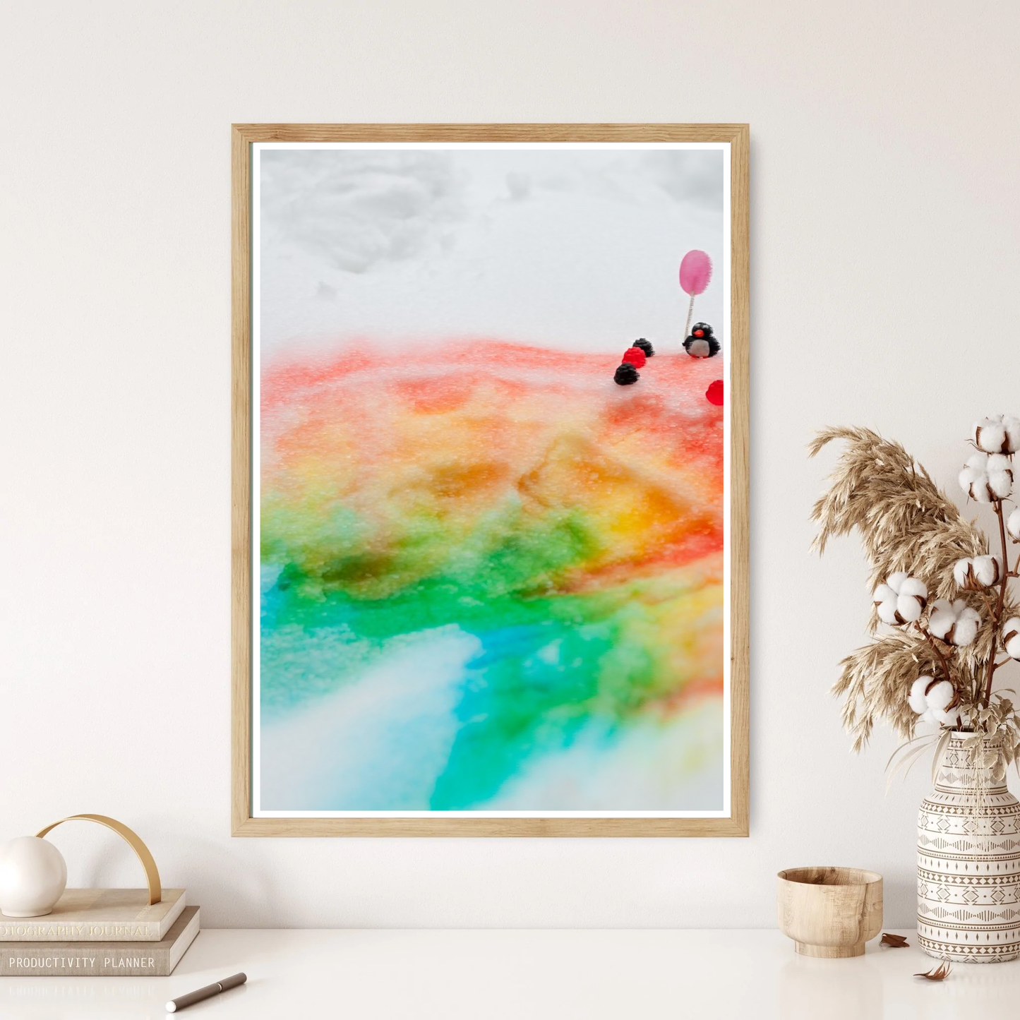 Rainbow Penguin Wall Print