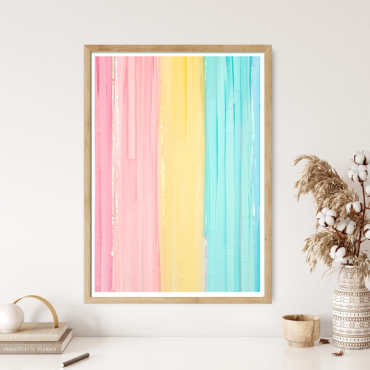 Pastel Rainbow Stripe Children's Wall Print