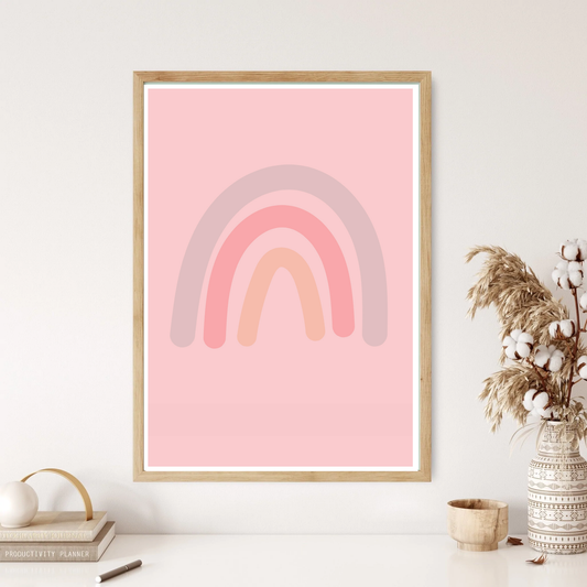 Pink Washed Rainbow Children's Wall Print