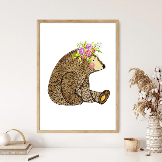 Bear Sketch Children's Wall Print