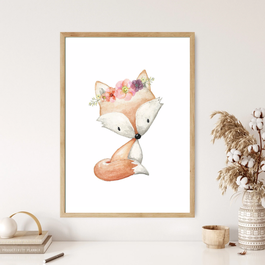 Fox Sketch Children's Wall Print