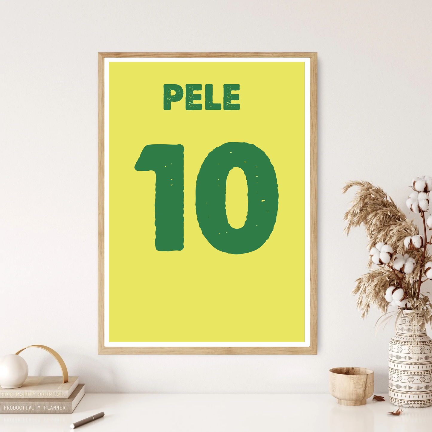 Pele Number 10 Football Art Wall Print