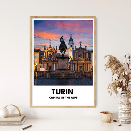 Turin City Capital of The Alps Destination Wall Print