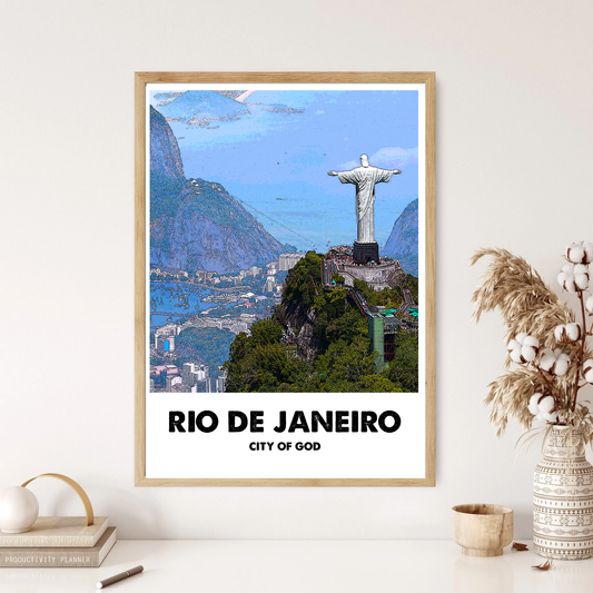 Rio De Janeiro City of God Travel Destination Wall Print