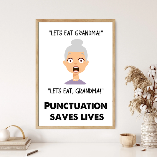 Lets Eat Grandma Kitchen Wall Print