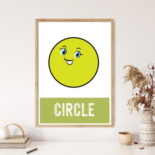 Children's Learning Shapes Circle Wall Print