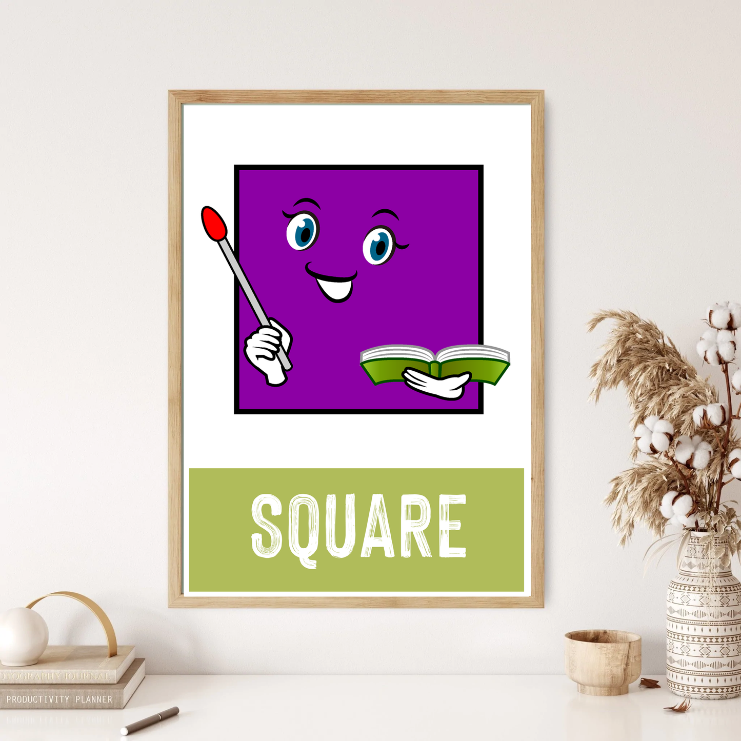 Children's Learning Shapes Square Wall Print