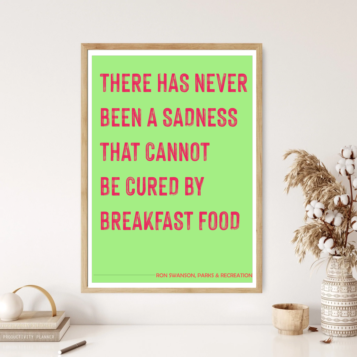 Ron Swanson Breakfast Food Parks & Rec - Parks & Rec Quote Wall Print (5 Colours)