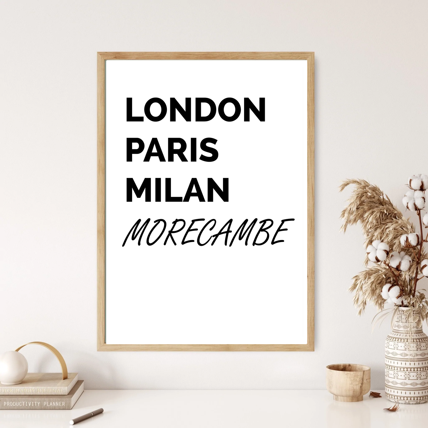 Morecambe - London, New York, Paris Funny Quote Wall Print (2 Colours)