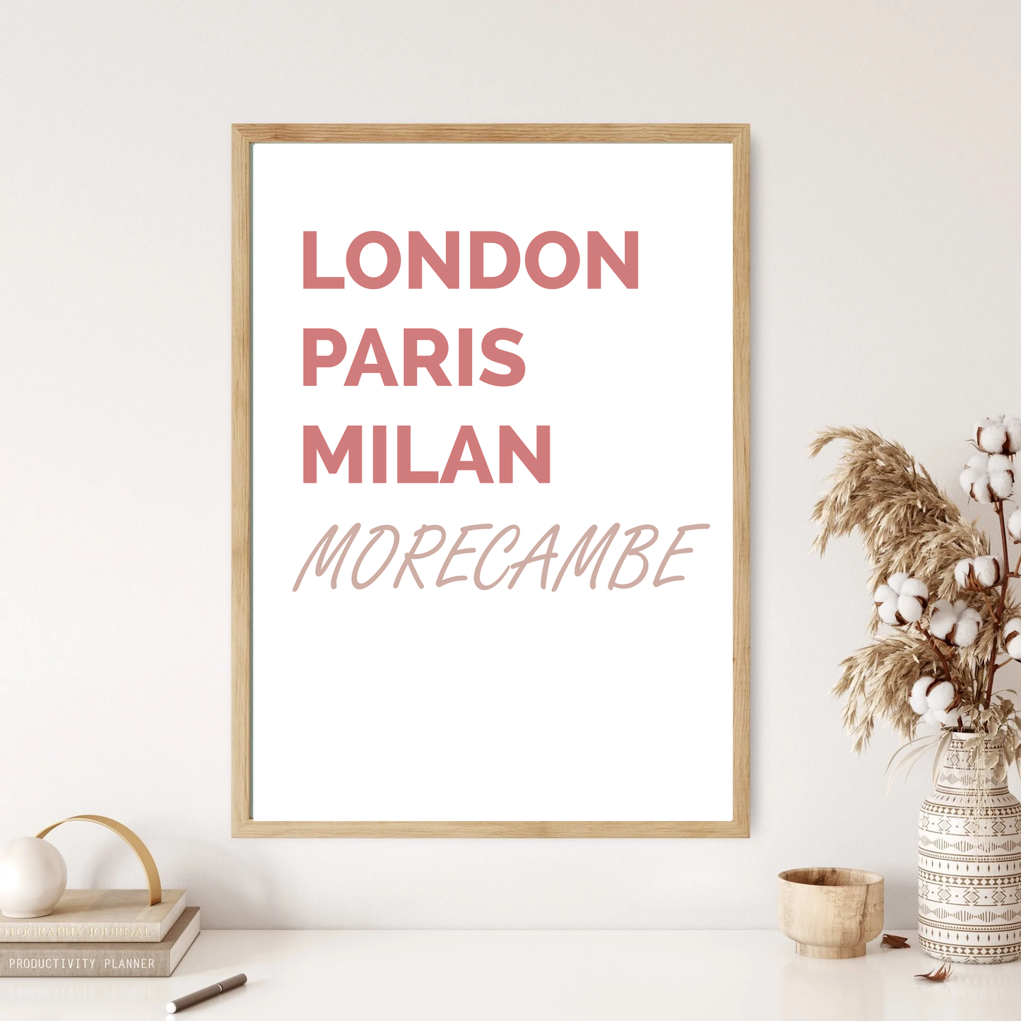 Morecambe - London, New York, Paris Funny Quote Wall Print (2 Colours)