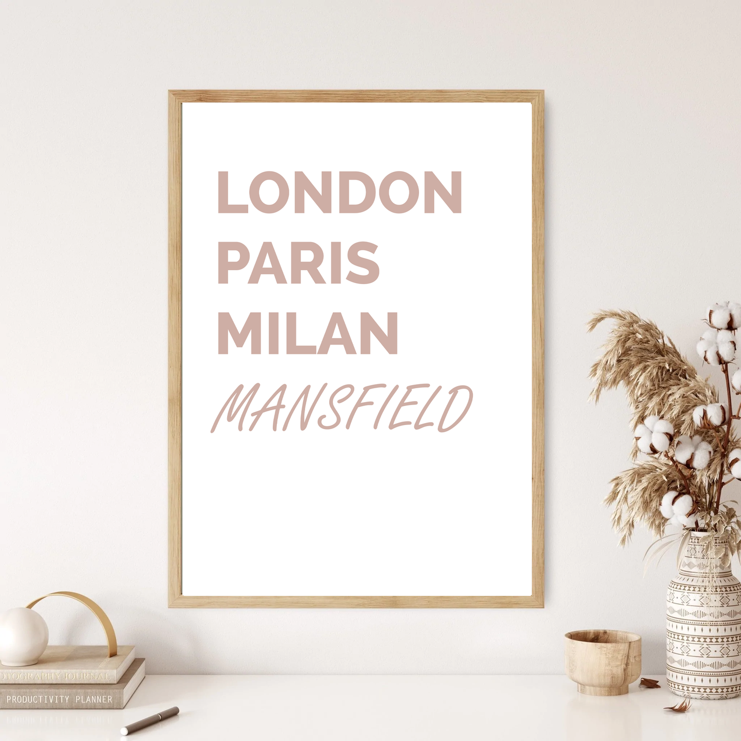 Mansfield - London, New York, Paris Funny Quote Wall Print (2 Colours)