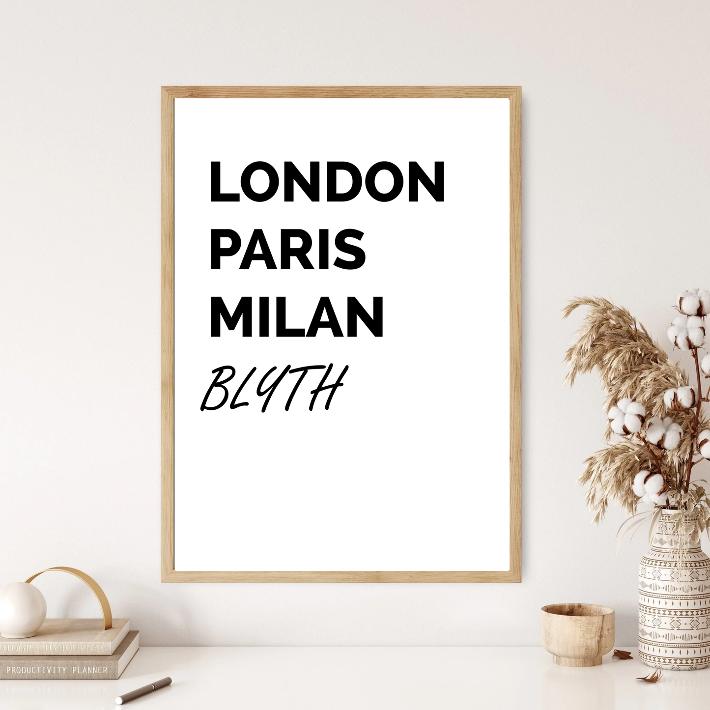 Blyth - London, Paris, Milan Funny Quote Wall Print (2 Colours)