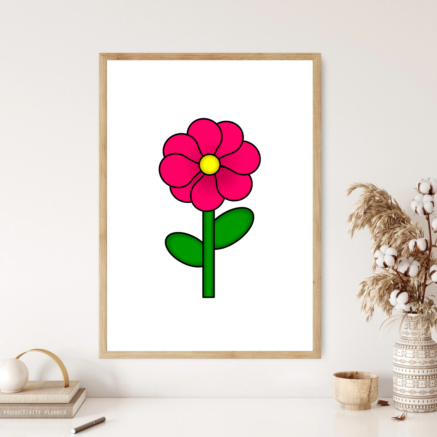 Simple Lone Rose Wall Print