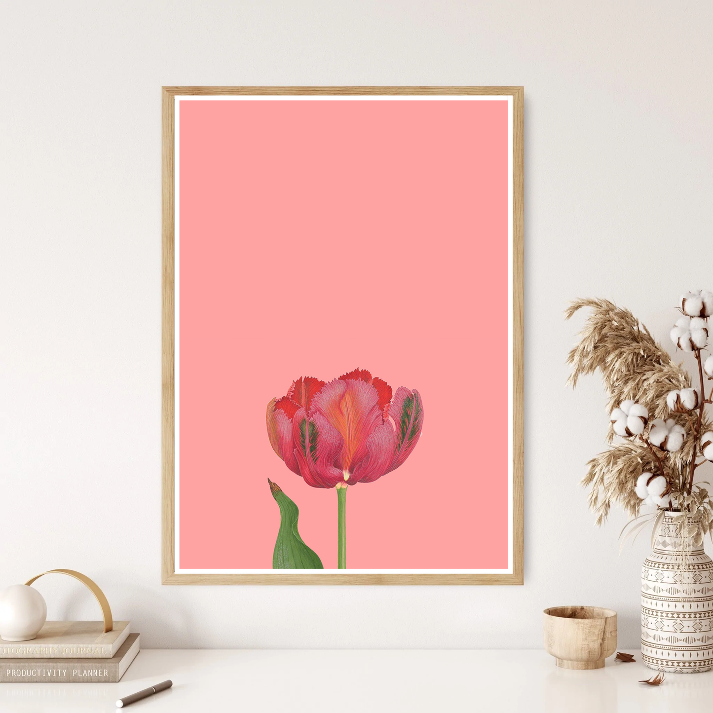 Single Intricate Rose Wall Print (Two Colours)