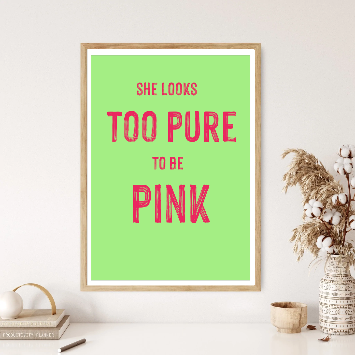 Grease - Too Pure To Be Pink Quote Wall Print (5 Colours)