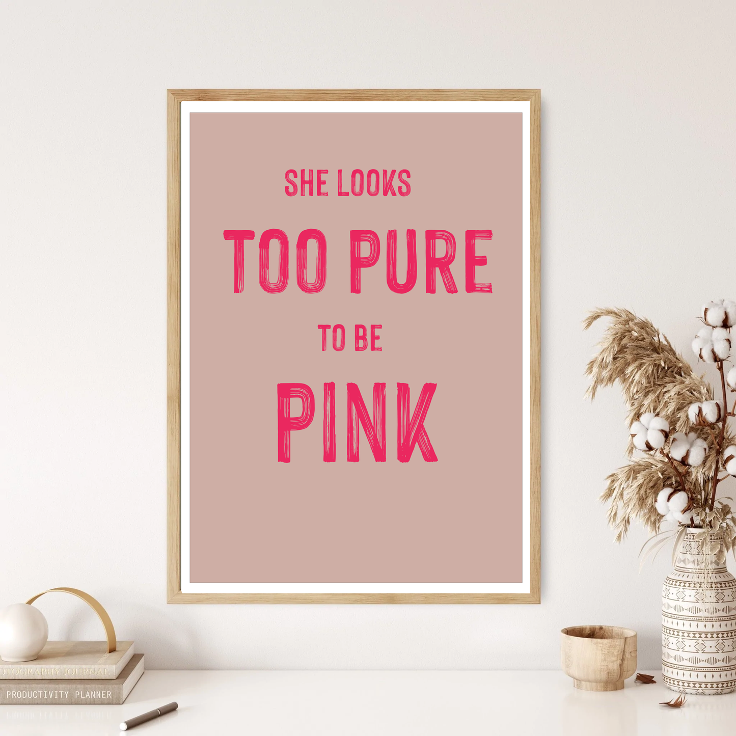 Grease - Too Pure To Be Pink Quote Wall Print (5 Colours)