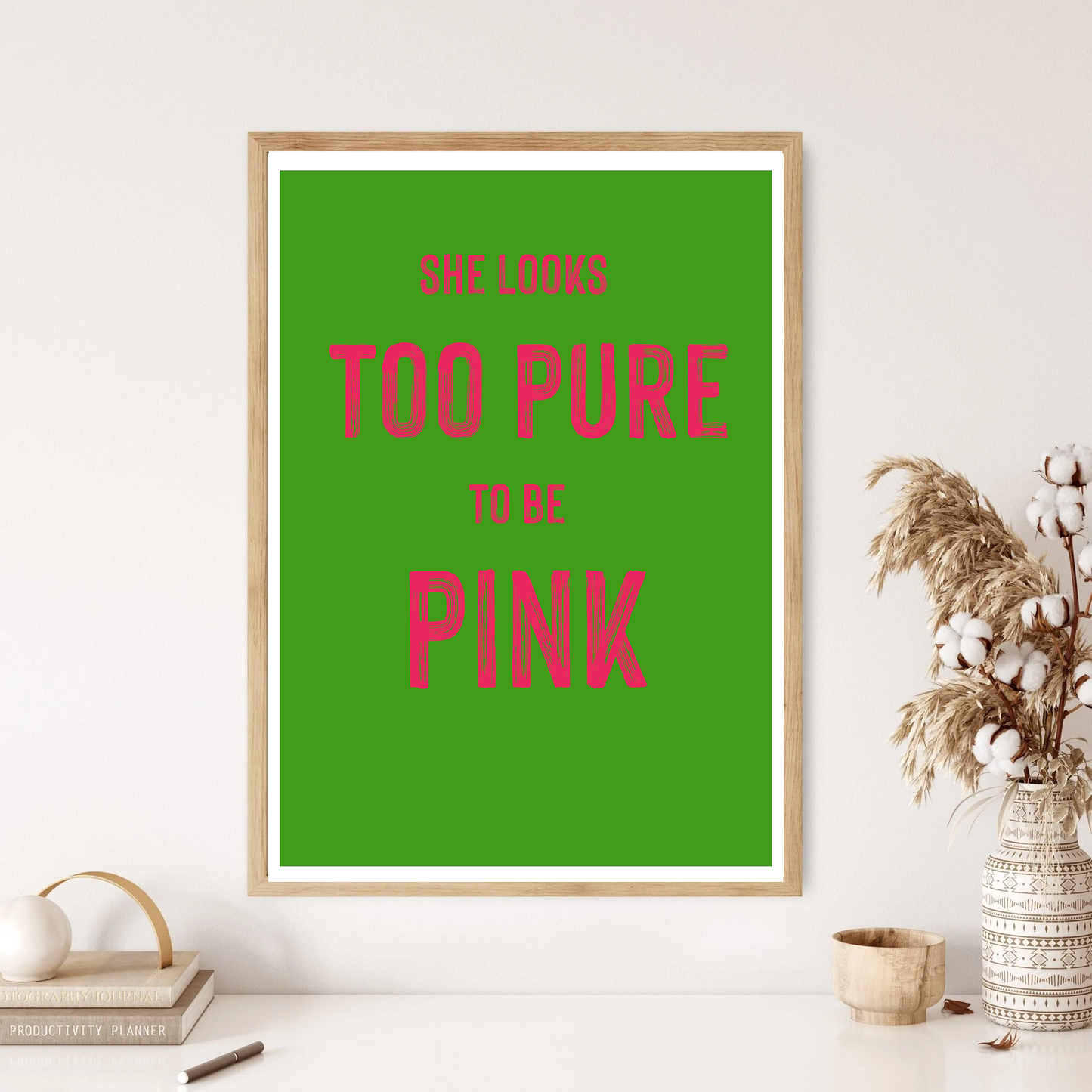 Grease - Too Pure To Be Pink Quote Wall Print (5 Colours)