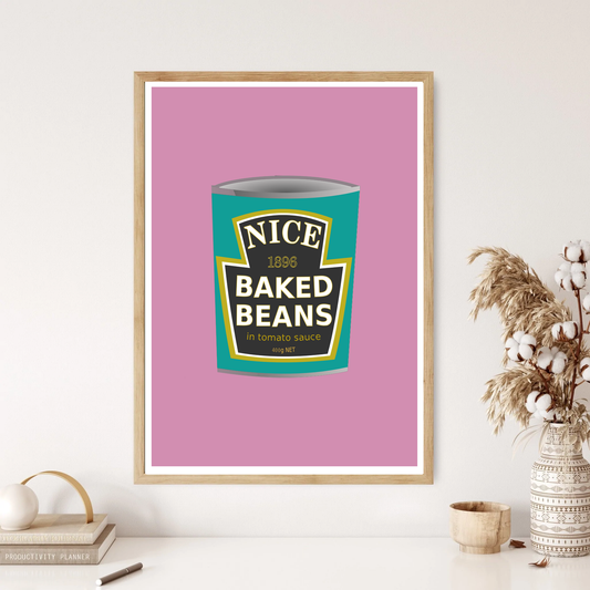 Baked Beans Colourful Kitchen Wall Print