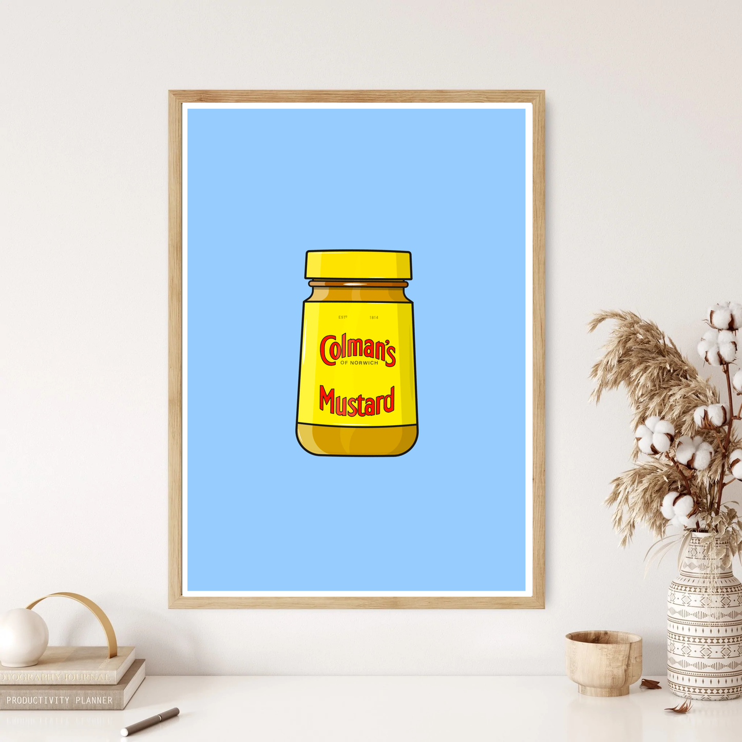 Mustard Colourful Kitchen Wall Print