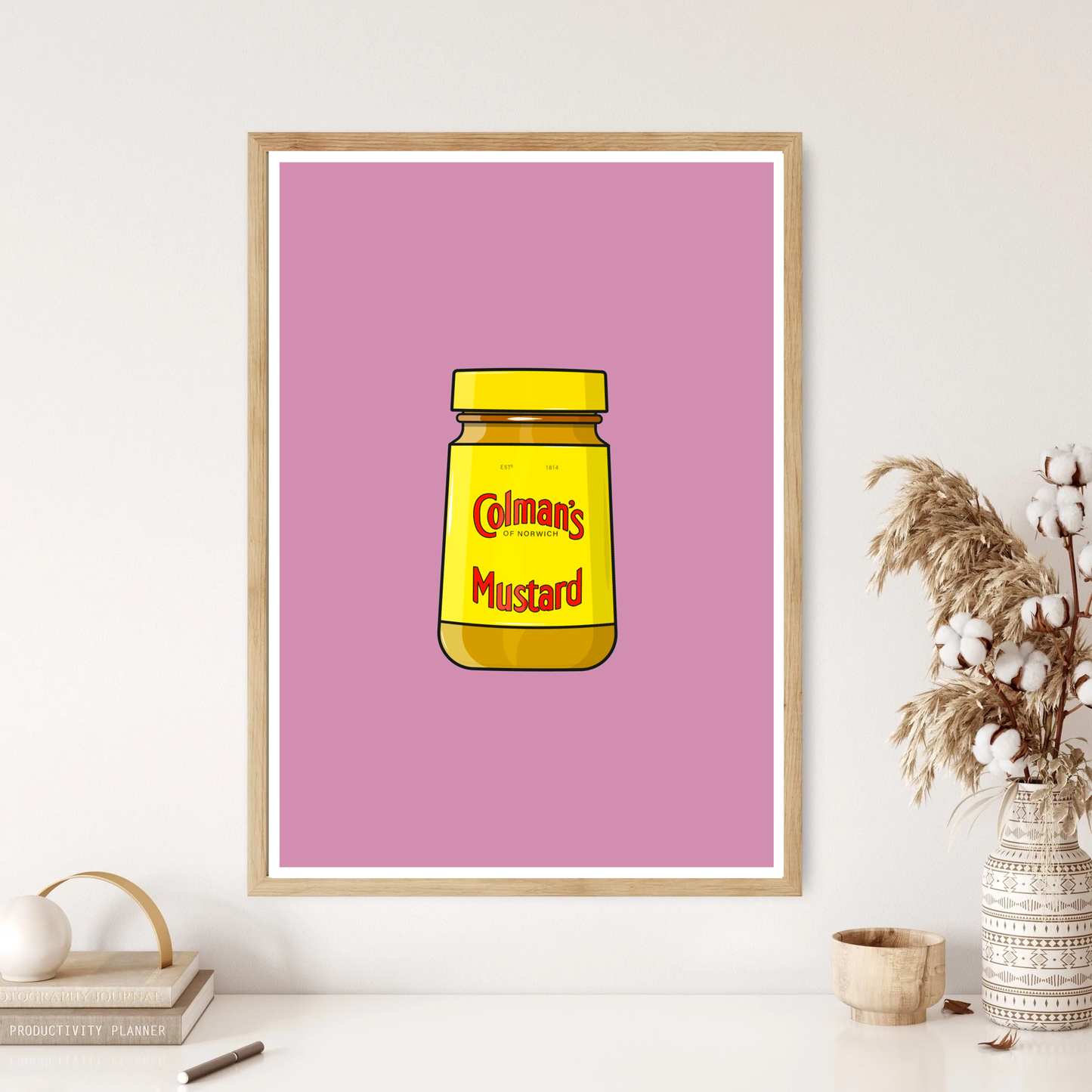 Mustard Colourful Kitchen Wall Print