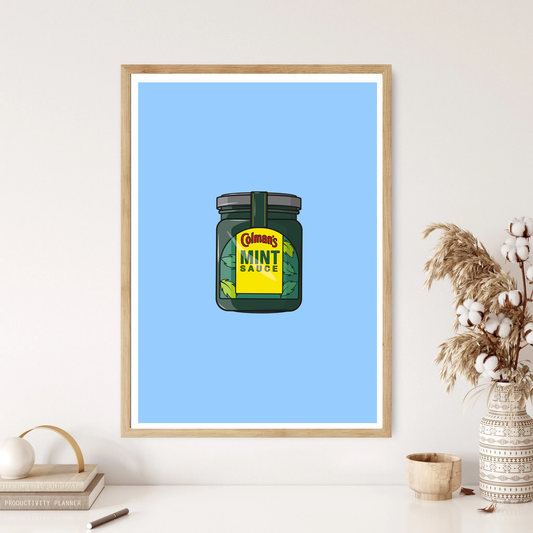 Mint Sauce Condiment Colourful Kitchen Wall Print