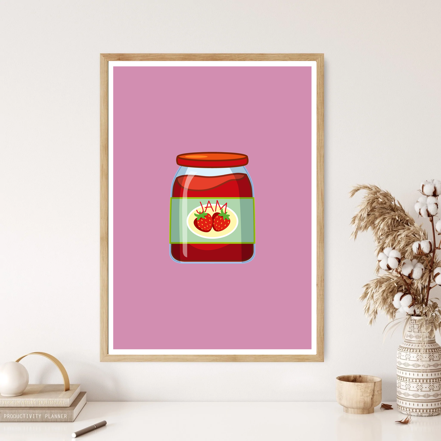 Jam Jar Condiment Spread Colourful Kitchen Wall Print