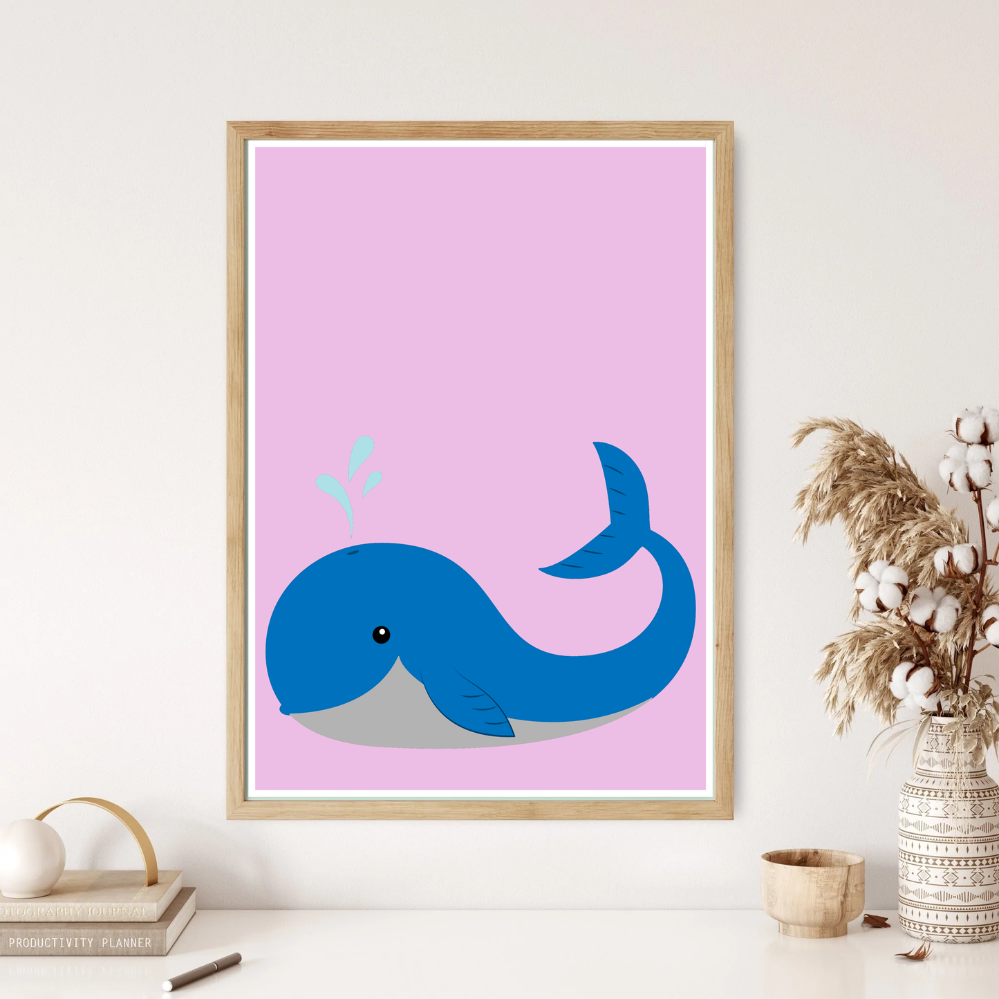 Hello Blue Whale Wall Print (3 Colours)