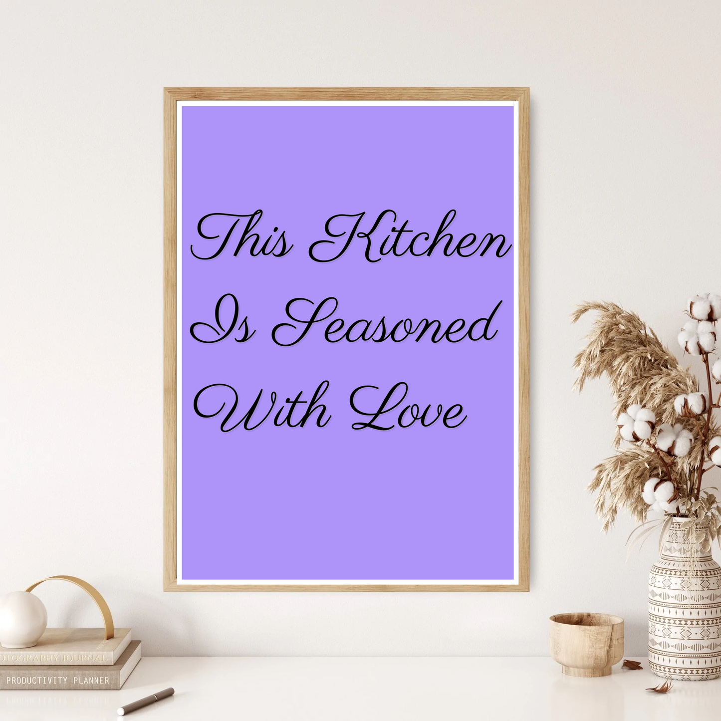 This Kitchen Is Seasoned With Love Quote Wall Print (4 Colours)