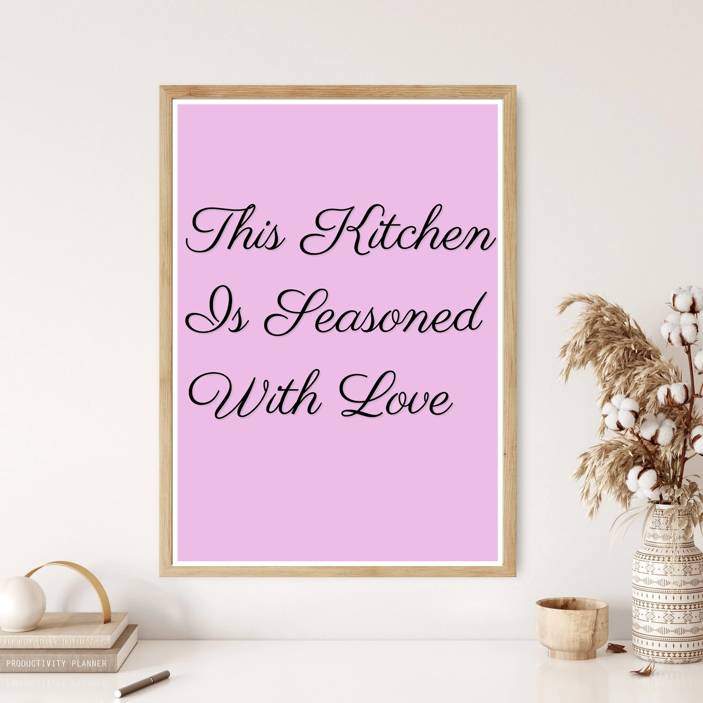 This Kitchen Is Seasoned With Love Quote Wall Print (4 Colours)