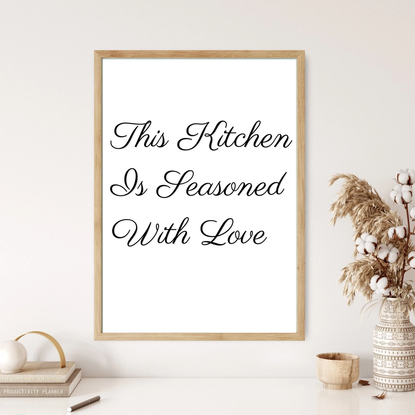 This Kitchen Is Seasoned With Love Quote Wall Print (4 Colours)