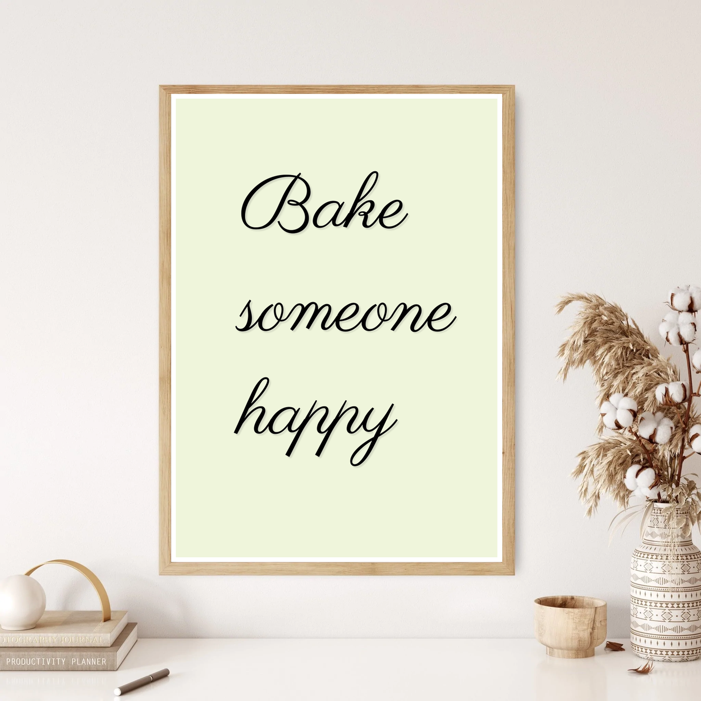 Bake Someone Happy Quote Wall Print (4 Colours)