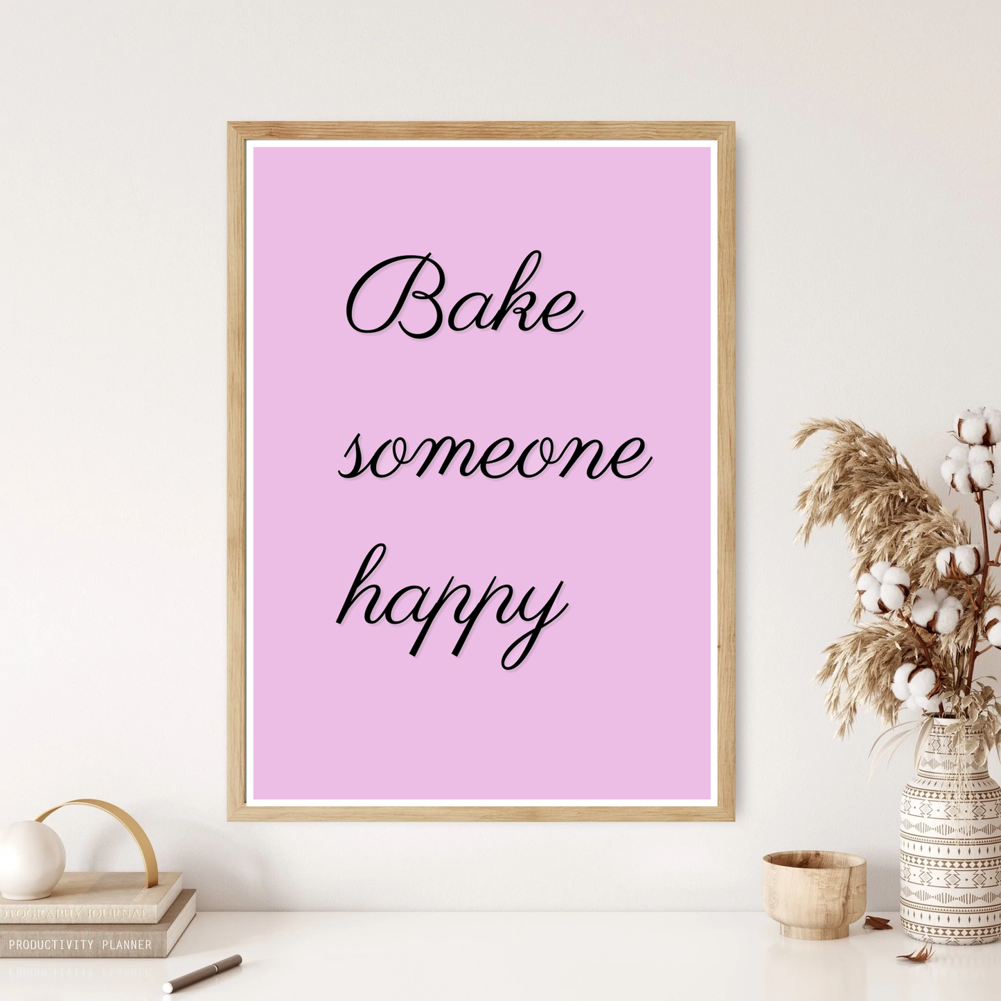 Bake Someone Happy Quote Wall Print (4 Colours)